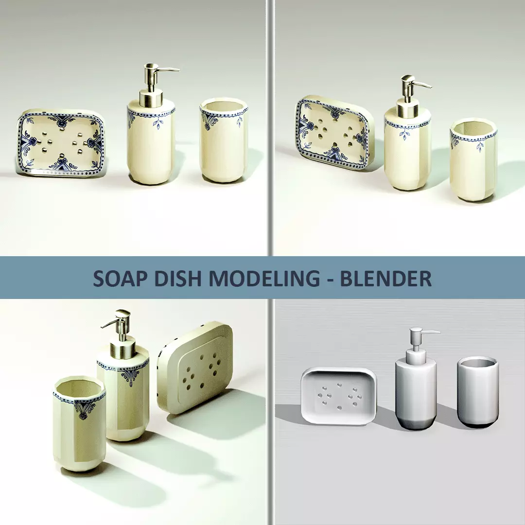 SOAP DISH MODELING IN BLENDER-CYCLES- BATHROOM AND KITCHEN Low-poly 3D model