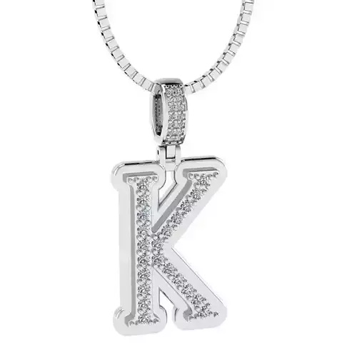Alphabet Diamond pendant K 3D print model