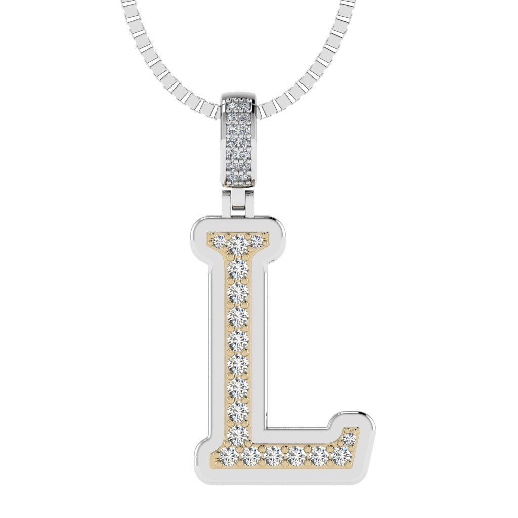 Alphabet Diamond pendant L 3D print model_6