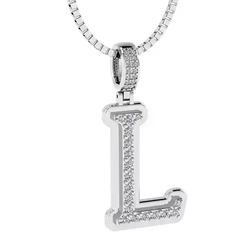 Alphabet Diamond pendant L 3D print model