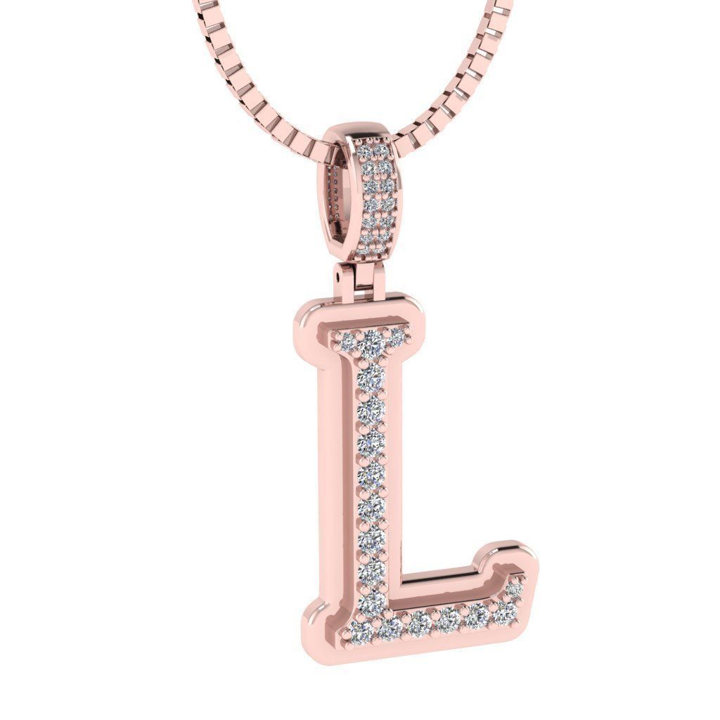 Alphabet Diamond pendant L 3D print model_19
