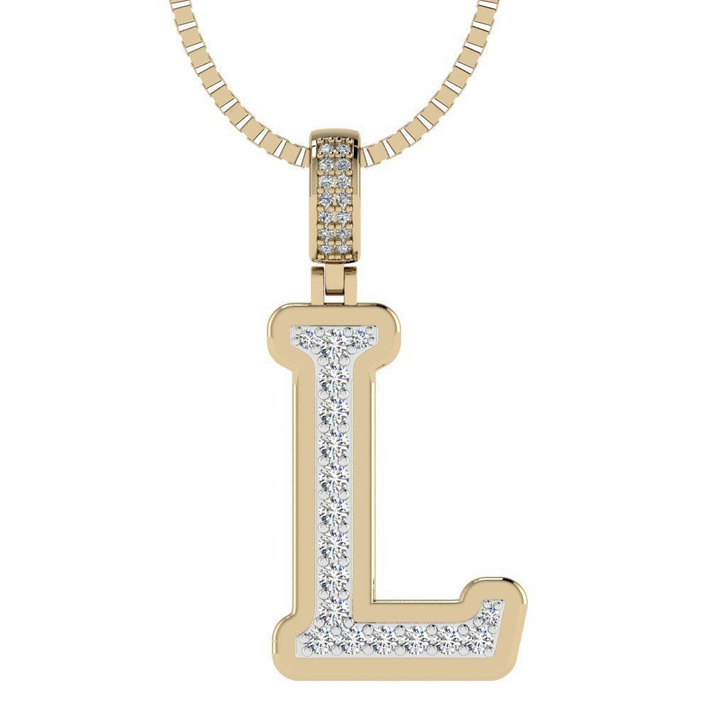 Alphabet Diamond pendant L 3D print model_23