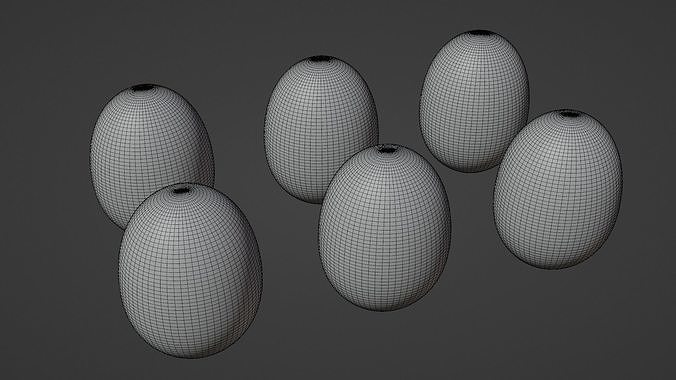 Eggs - Cracked Normal Chocolate Low-poly 3D model 4