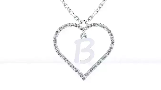 Jewelry Diamond Alphabet Pendant B 3D print model