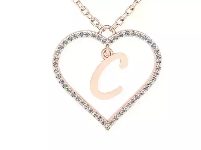 Jewelry Diamond Alphabet Pendant C 3D print model