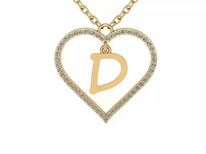 Jewelry Diamond Alphabet Pendant D 3D print model