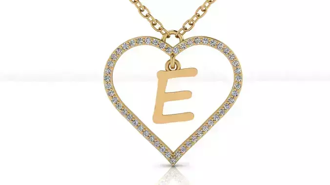 Jewelry Diamond Alphabet Pendant E 3D print model