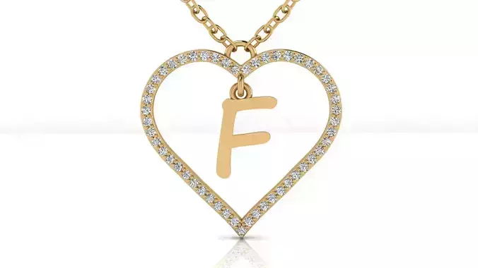  Jewelry Diamond Alphabet Pendant F 3D print model