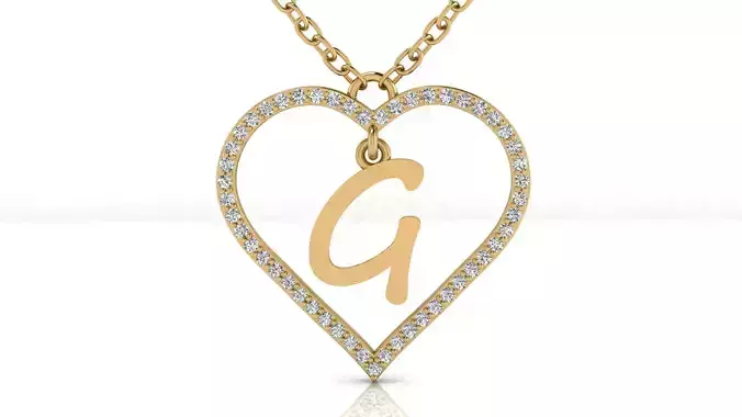 Jewelry Diamond Alphabet Pendant G 3D print model
