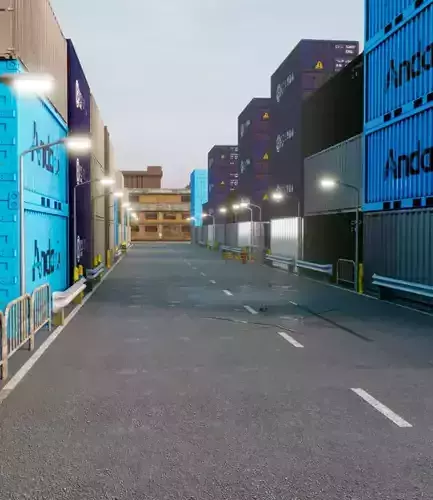 Docks shipment Scene 3D model