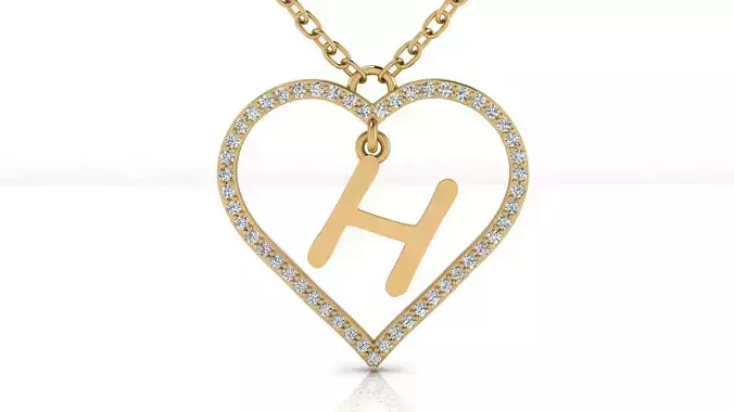 Jewelry Diamond Alphabet Pendant H 3D print model