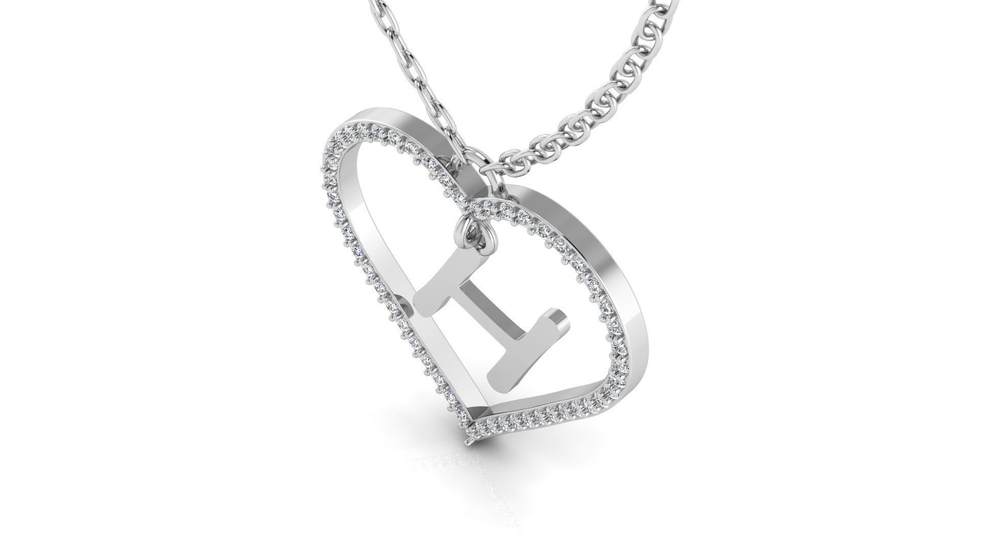 Jewelry Diamond Alphabet Pendant H 3D print model_6