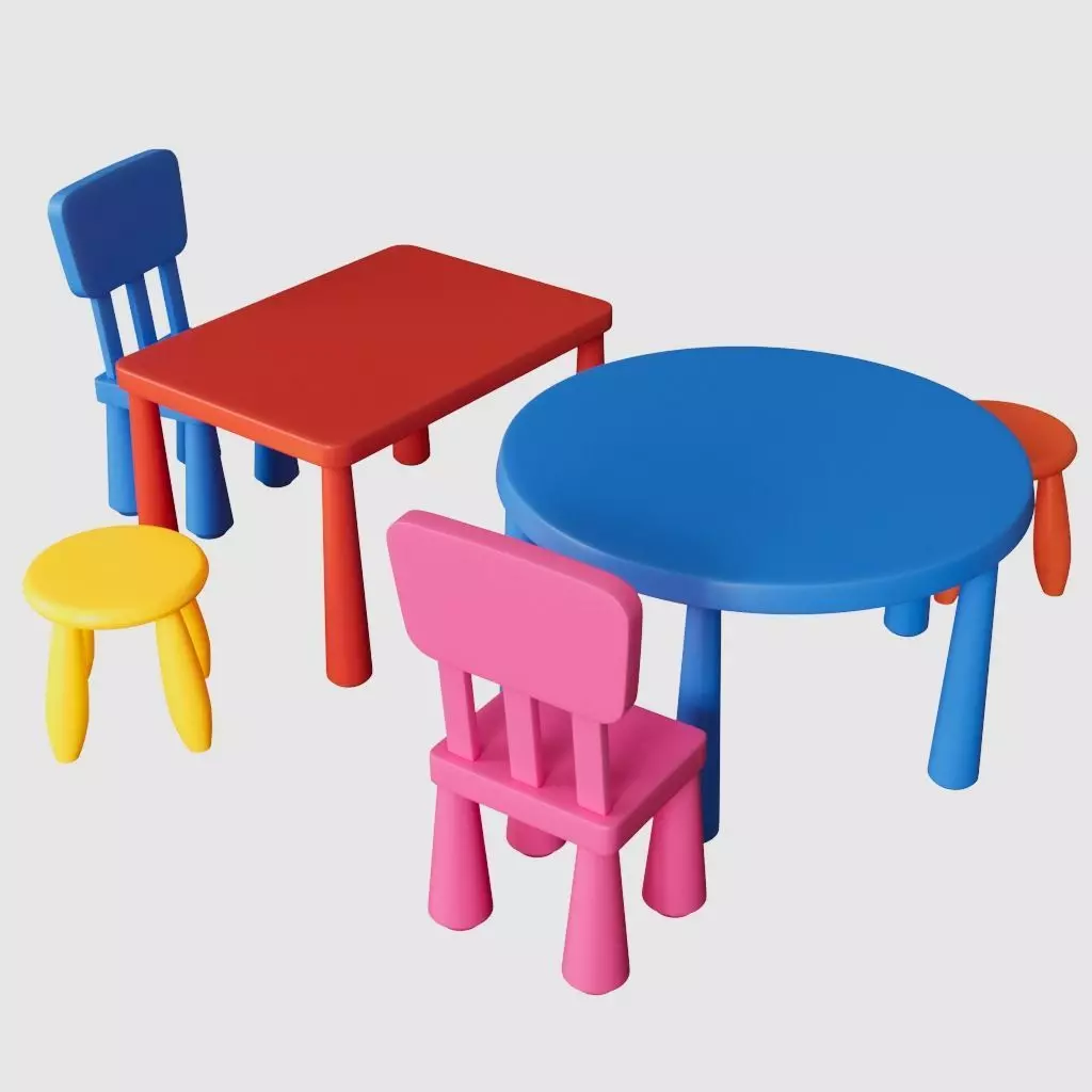 IKEA MAMMUT children furniture 3D model_0