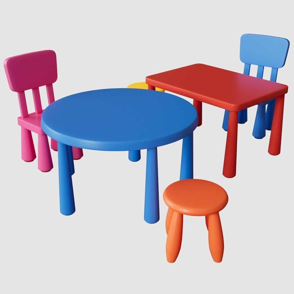 IKEA MAMMUT children furniture 3D model_1