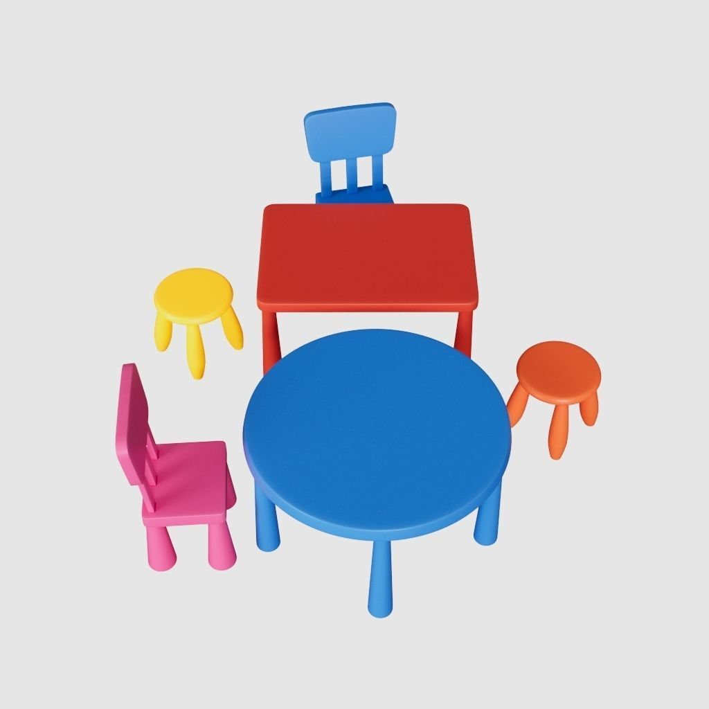 IKEA MAMMUT children furniture 3D model_2