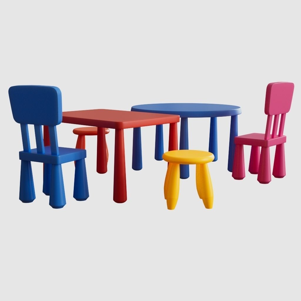 IKEA MAMMUT children furniture 3D model_5
