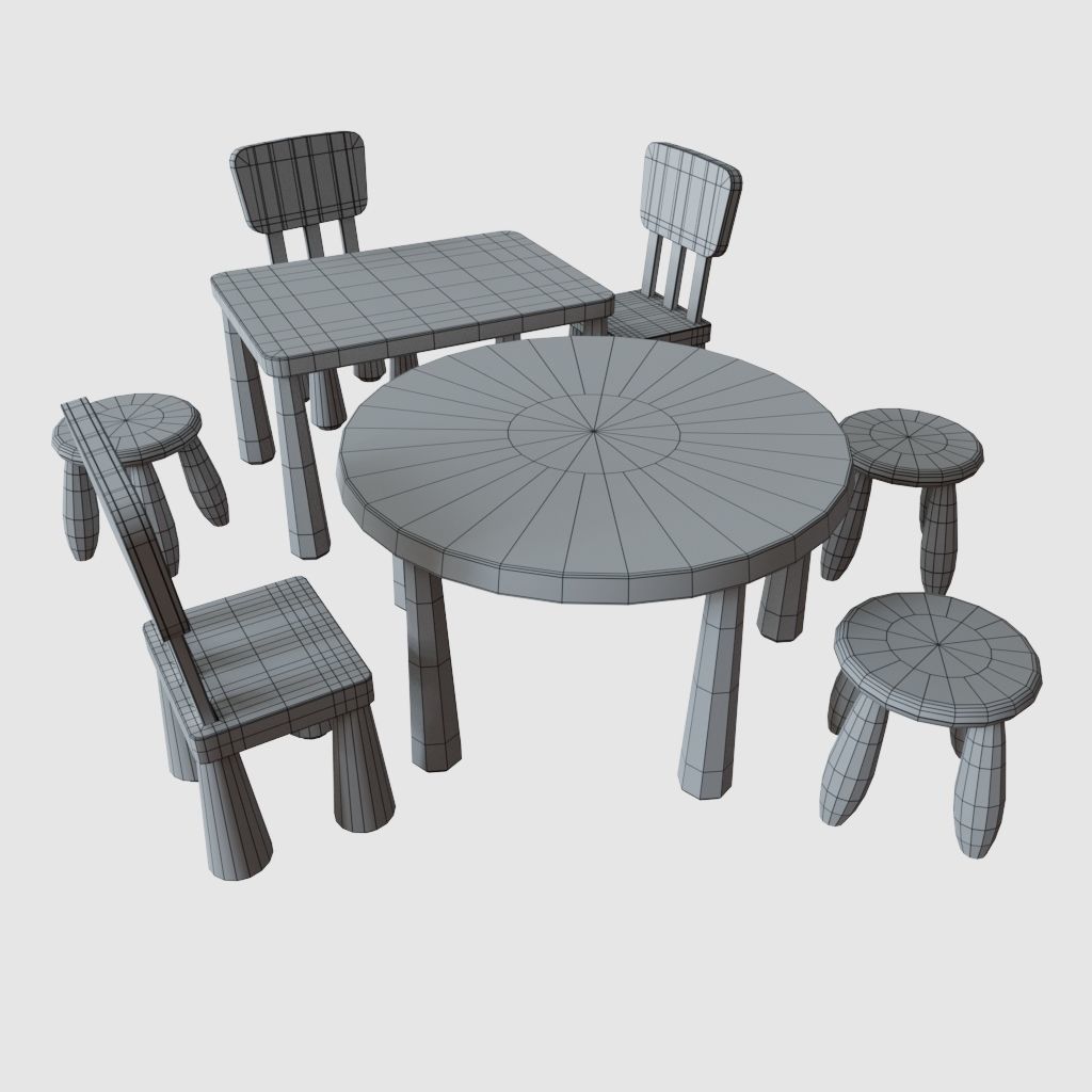 IKEA MAMMUT children furniture 3D model_6