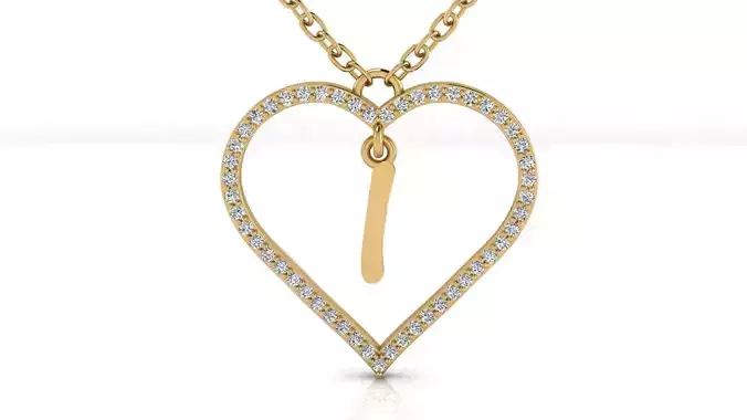 Jewelry Diamond Alphabet Pendant I 3D print model