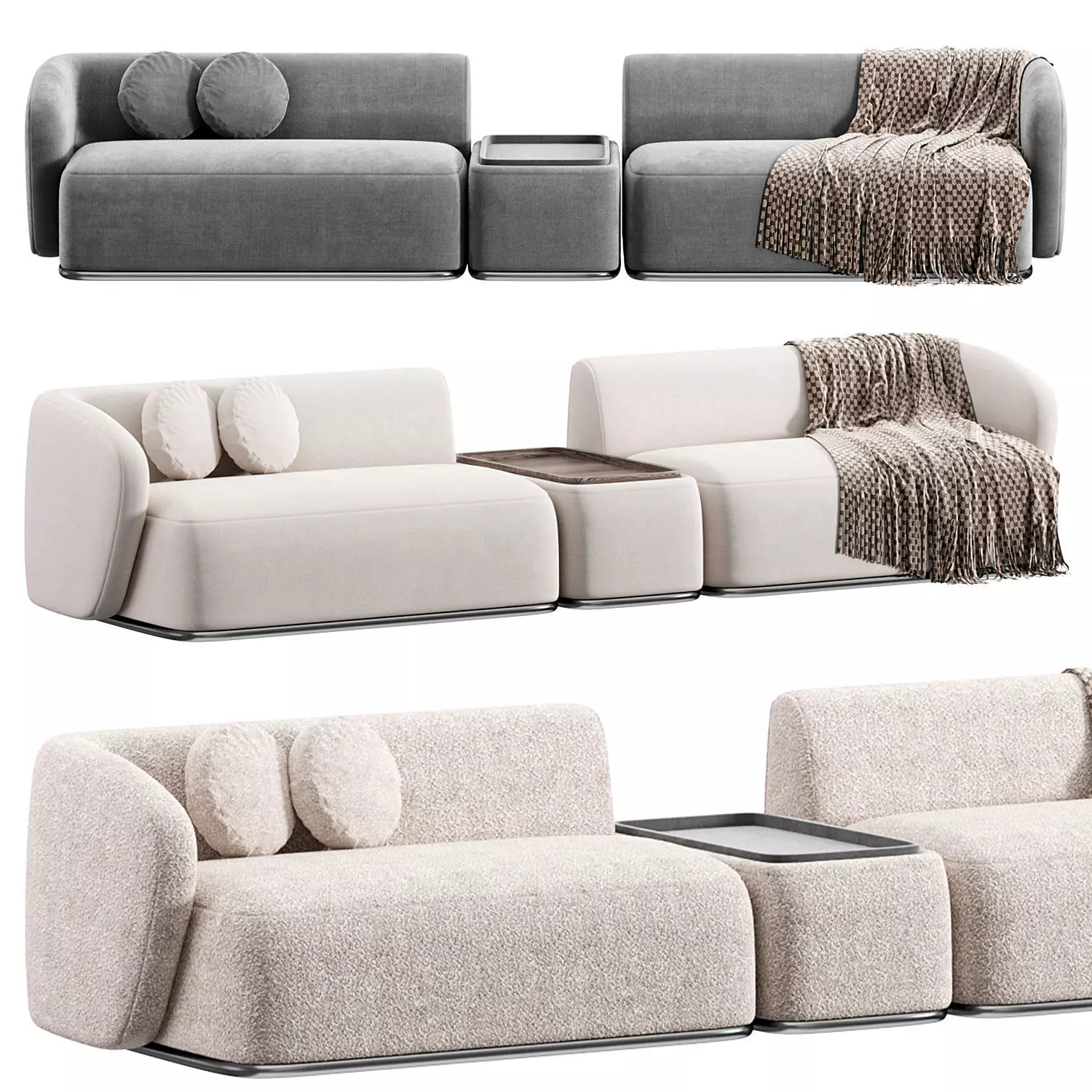 Rene Sofa by Meridiani Set 4 3D model_0