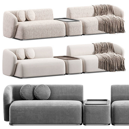 Rene Sofa by Meridiani Set 4 3D model 3