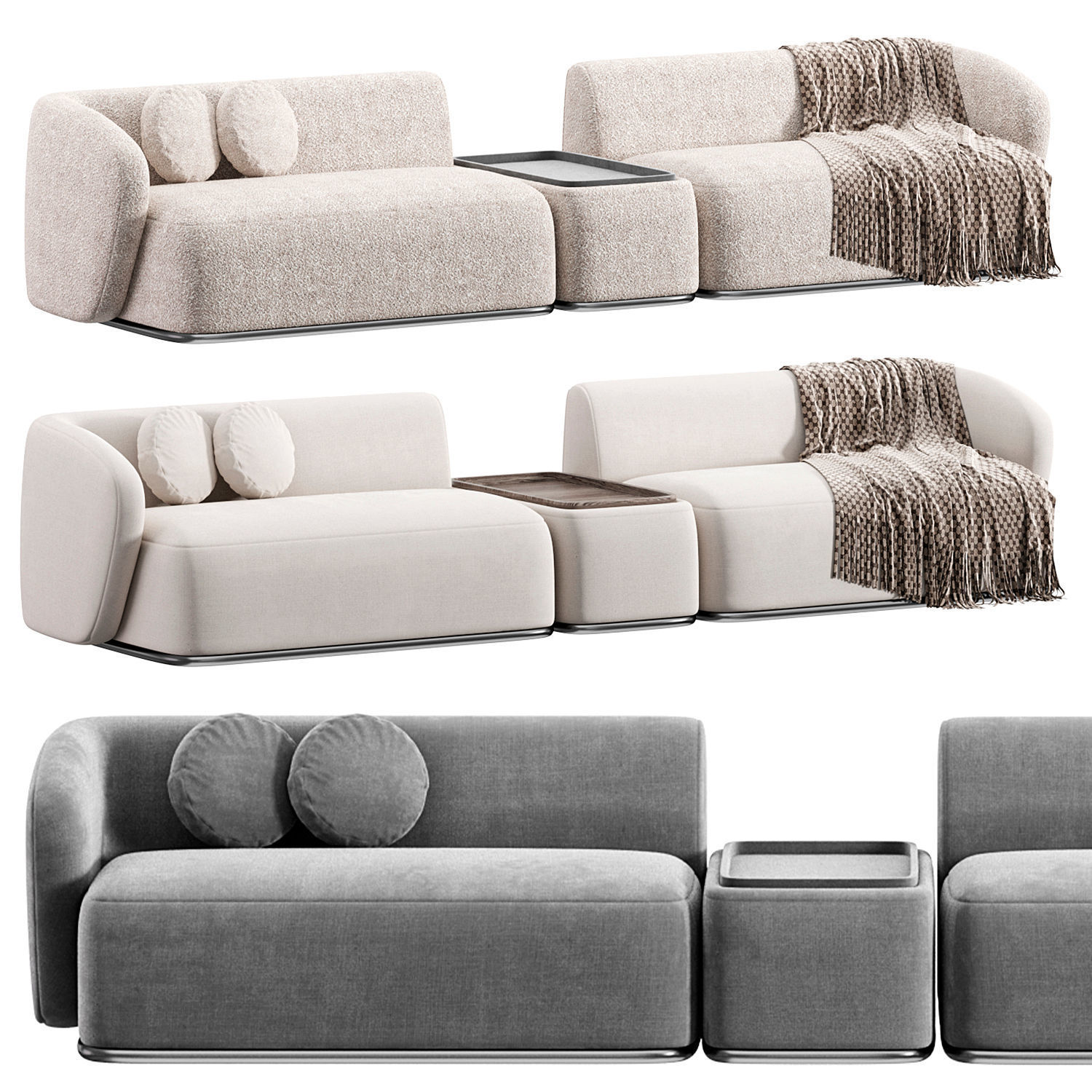 Rene Sofa by Meridiani Set 4 3D model_2