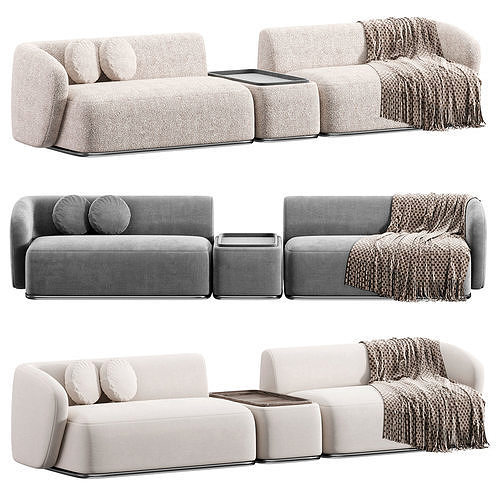 Rene Sofa by Meridiani Set 4 3D model 2