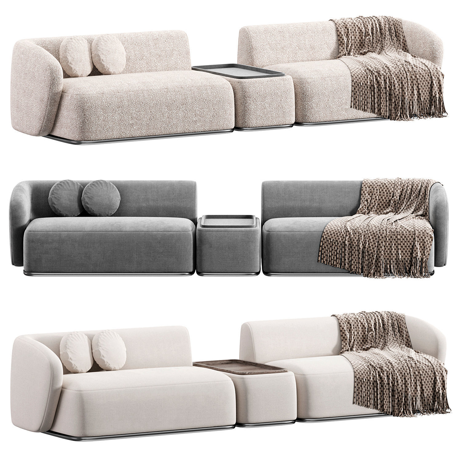 Rene Sofa by Meridiani Set 4 3D model_1