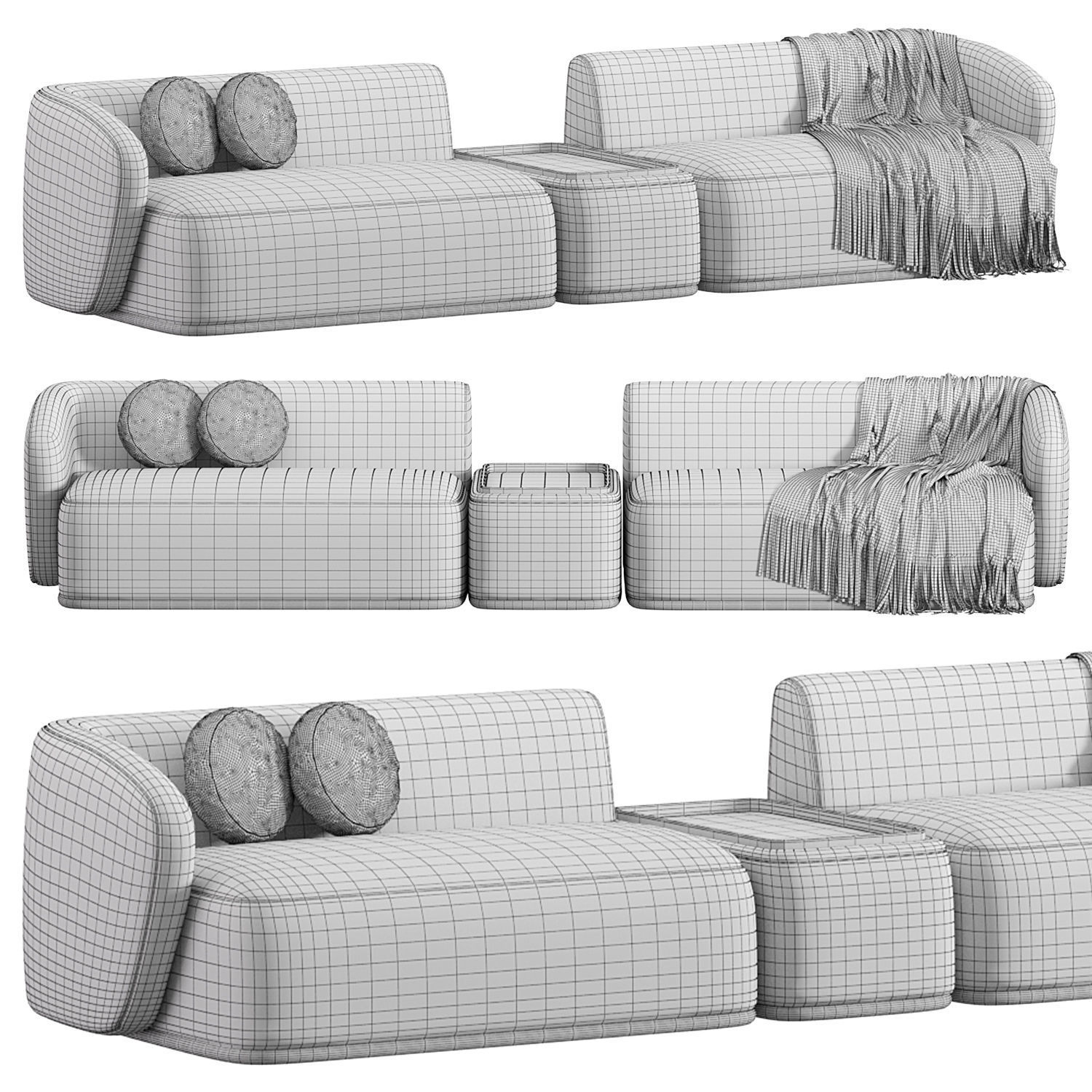 Rene Sofa by Meridiani Set 4 3D model_7