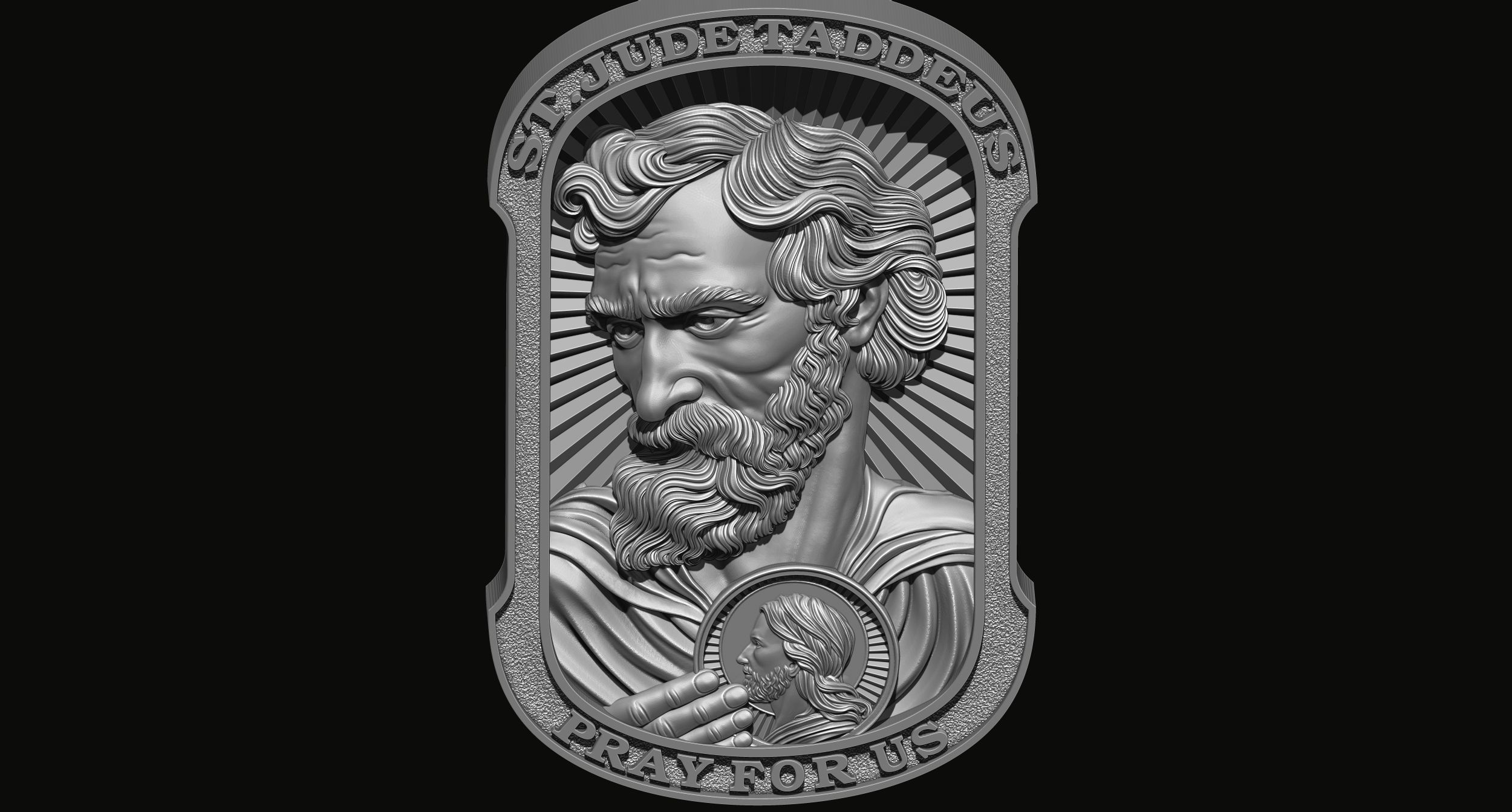 Saint Jude Medallion 3D print model_4
