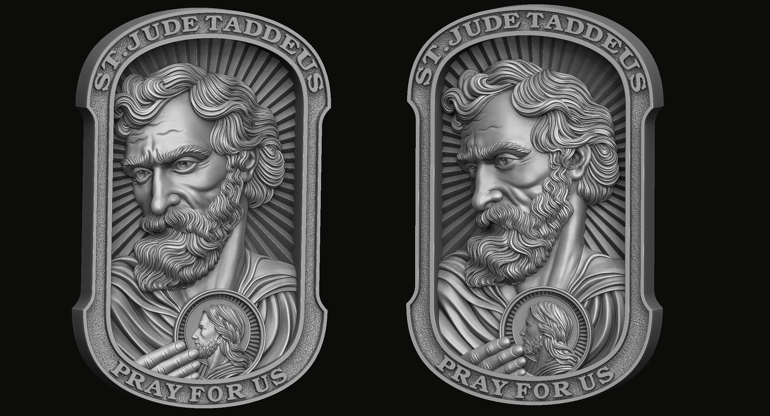 Saint Jude Medallion 3D print model_1