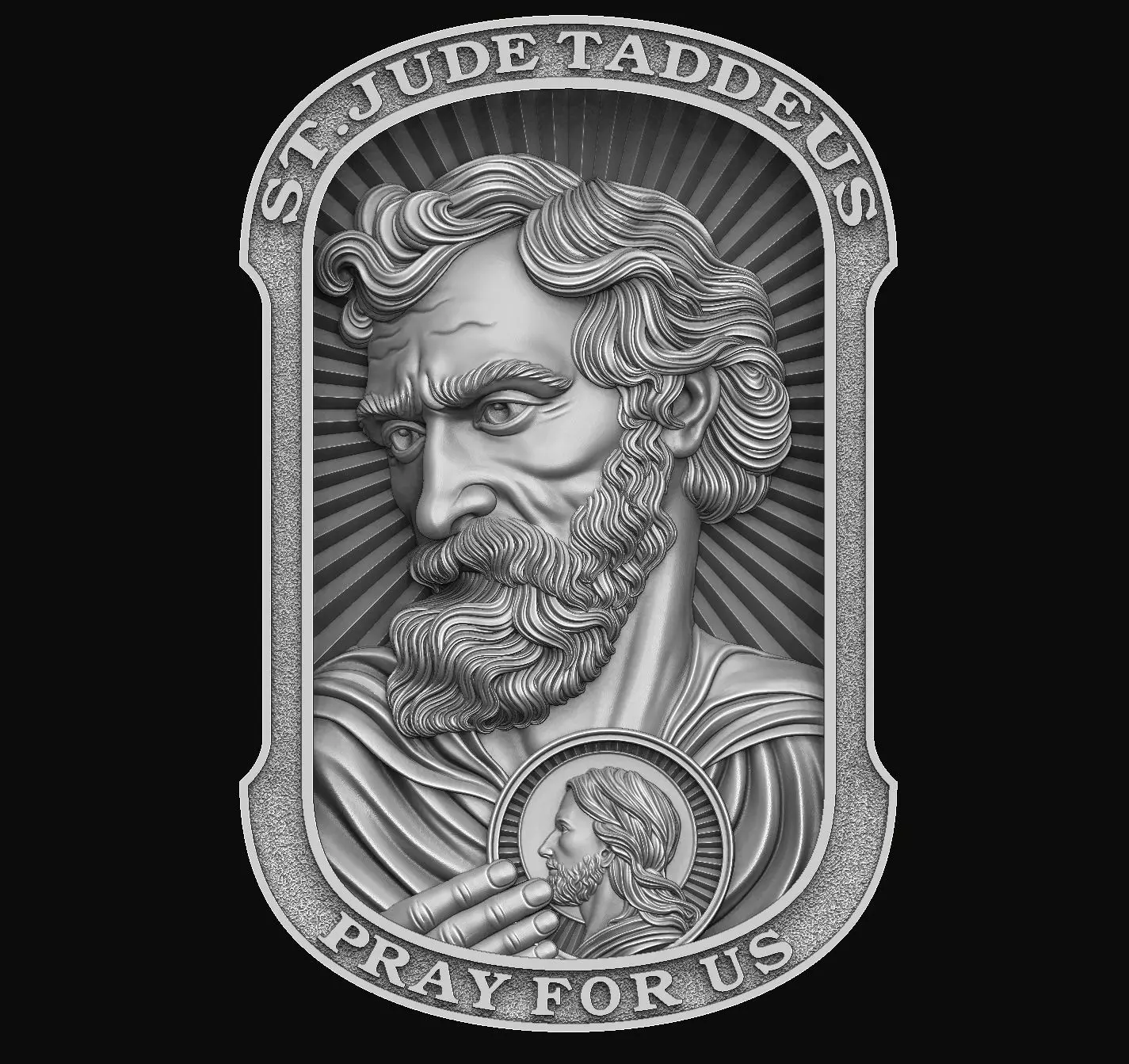 Saint Jude Medallion 3D print model_0