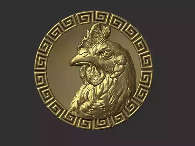 rooster head 3D print model
