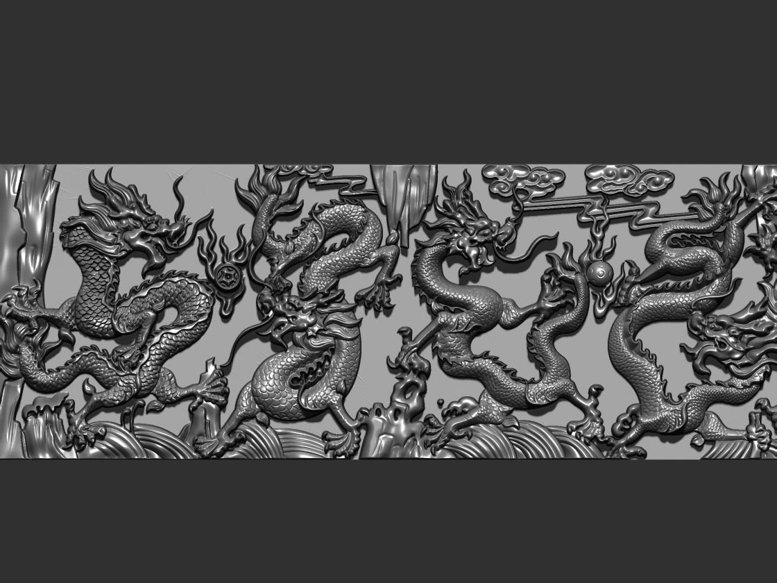 Nine Dragons 4 3D print model_4