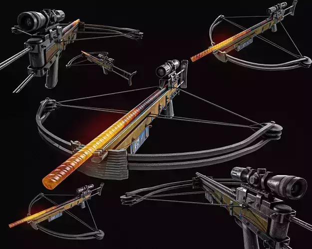 Rebar Crossbow  Low-poly 3D model