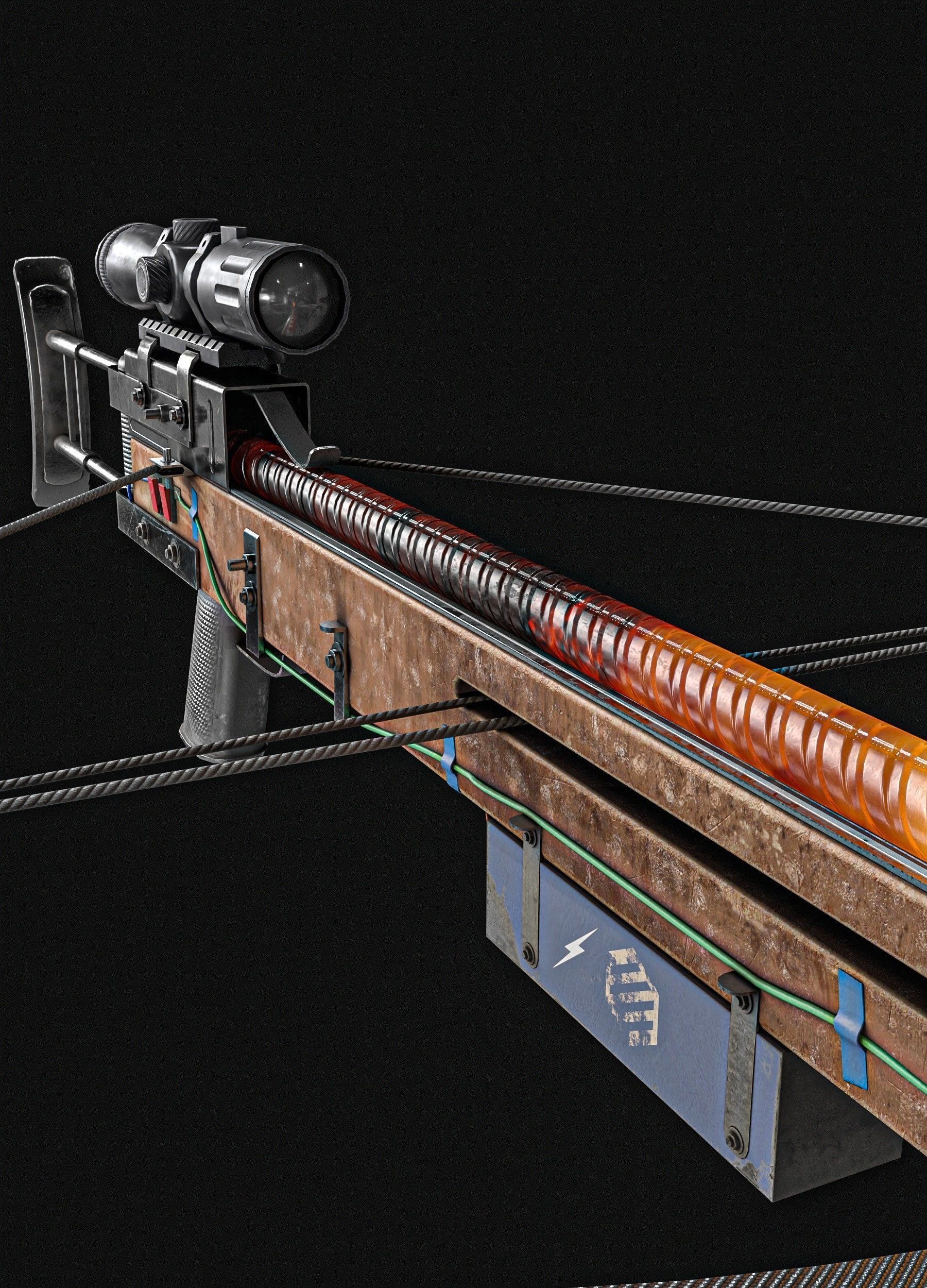 Rebar Crossbow  Low-poly 3D model_15