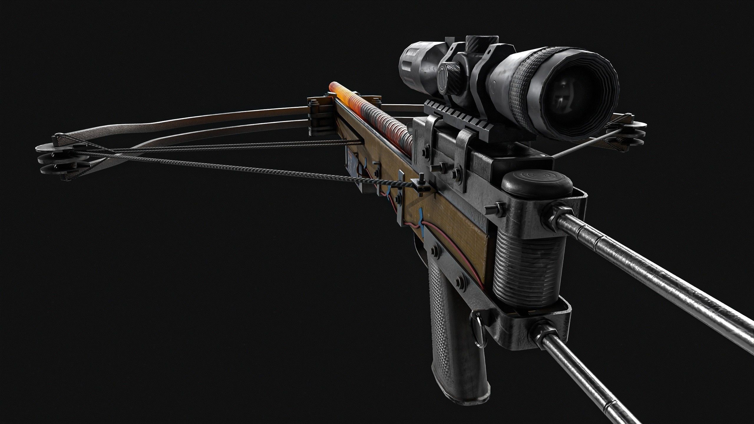 Rebar Crossbow  Low-poly 3D model_3