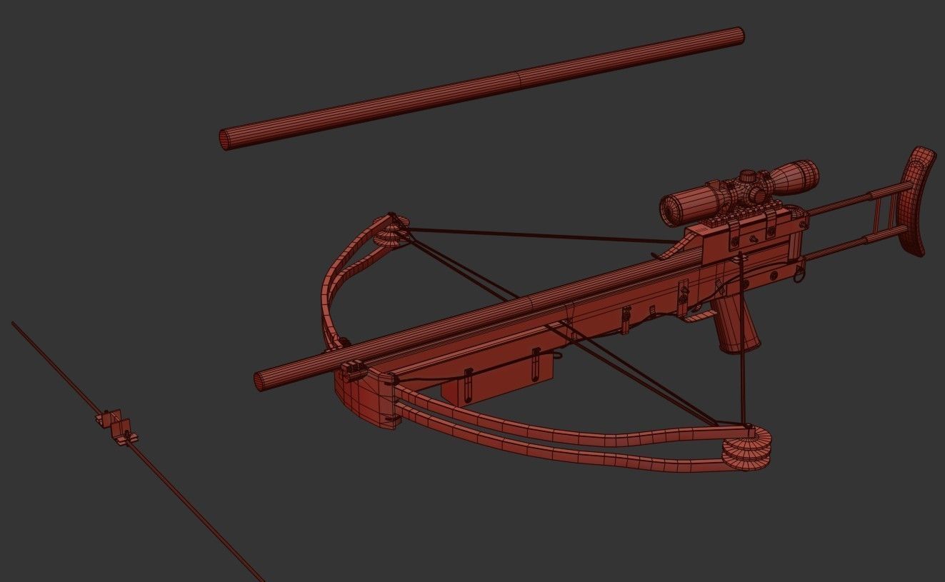 Rebar Crossbow  Low-poly 3D model_23