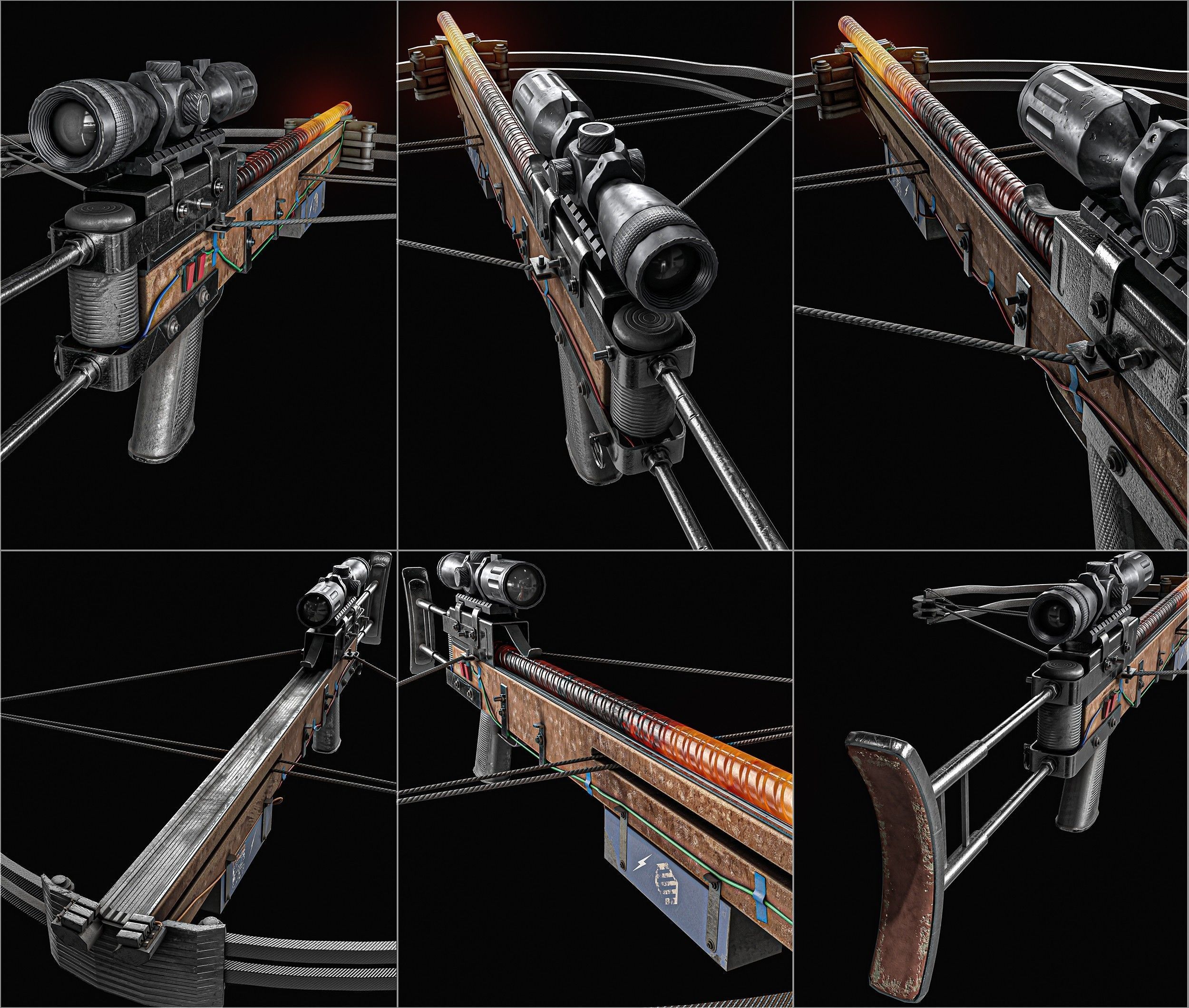 Rebar Crossbow  Low-poly 3D model_1
