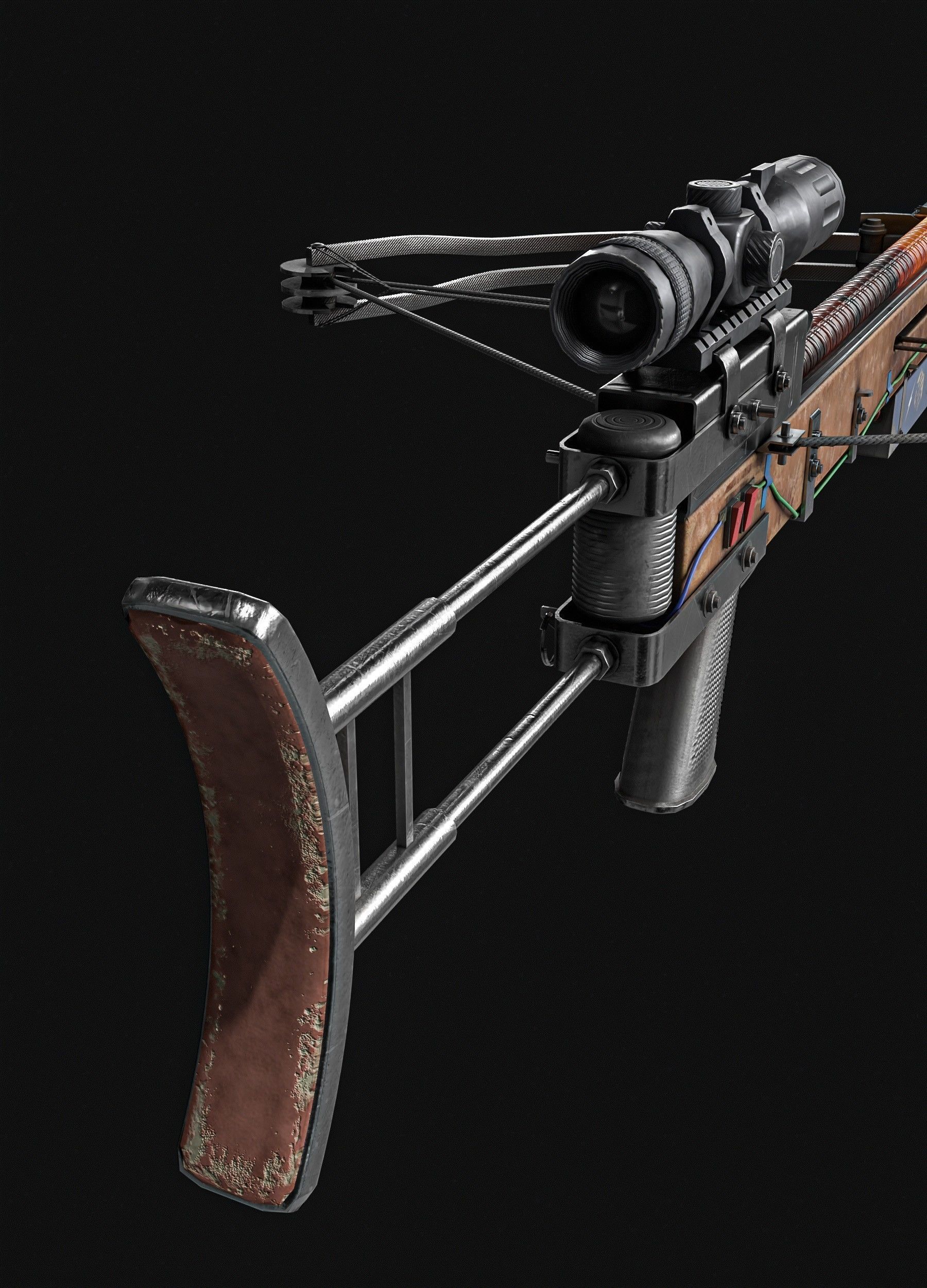 Rebar Crossbow  Low-poly 3D model_17