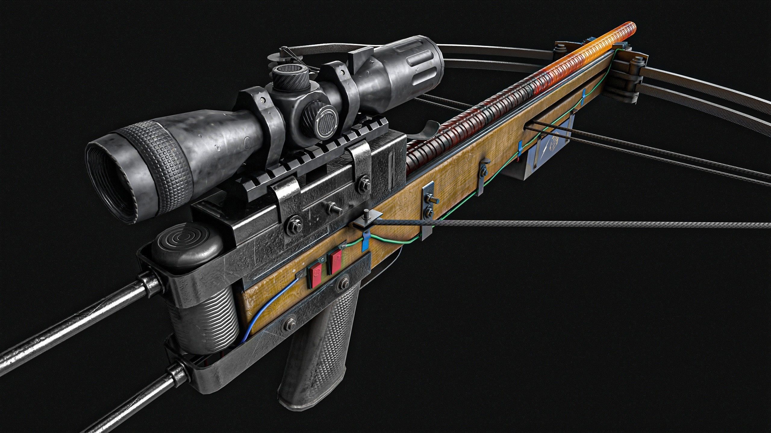 Rebar Crossbow  Low-poly 3D model_7