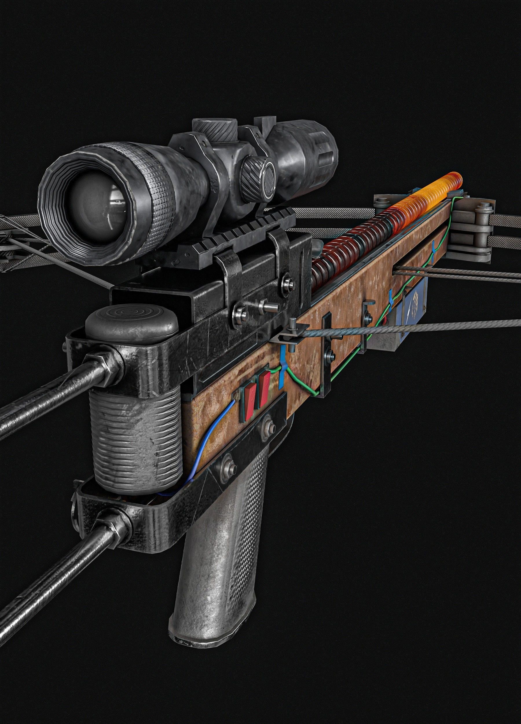 Rebar Crossbow  Low-poly 3D model_13