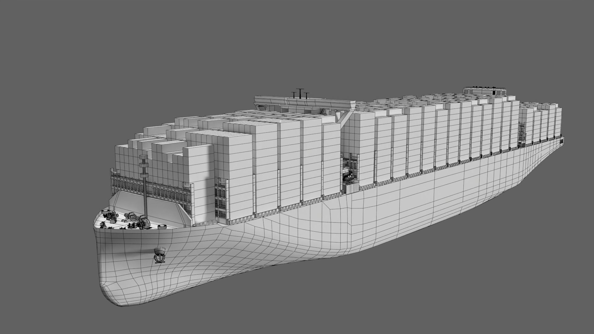 MSC Irina container ship lowpoly 3D model_9