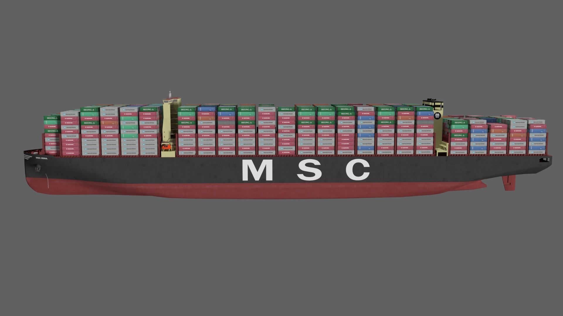 MSC Irina container ship lowpoly 3D model_1