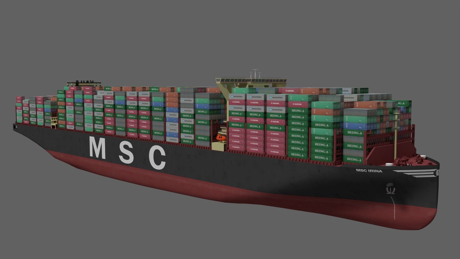 MSC Irina container ship lowpoly 3D model_3