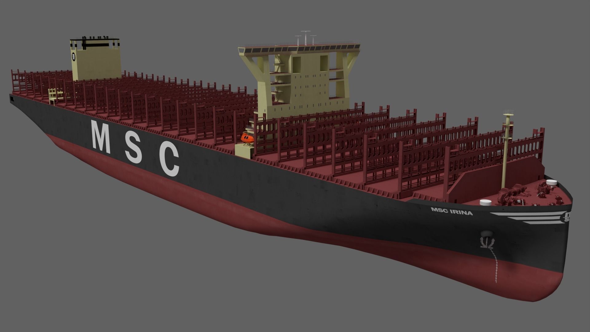 MSC Irina container ship lowpoly 3D model_4