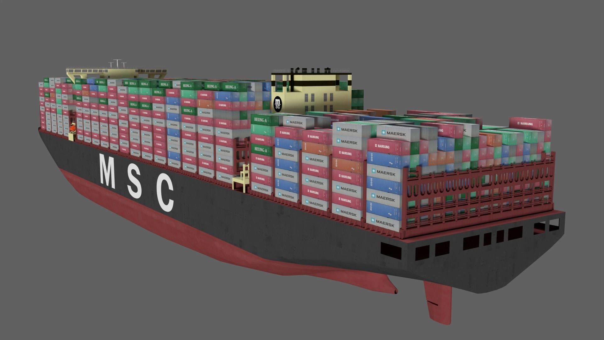 MSC Irina container ship lowpoly 3D model_2