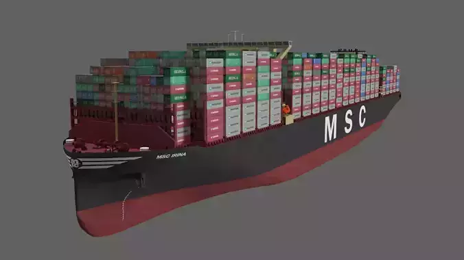 MSC Irina container ship lowpoly 3D model