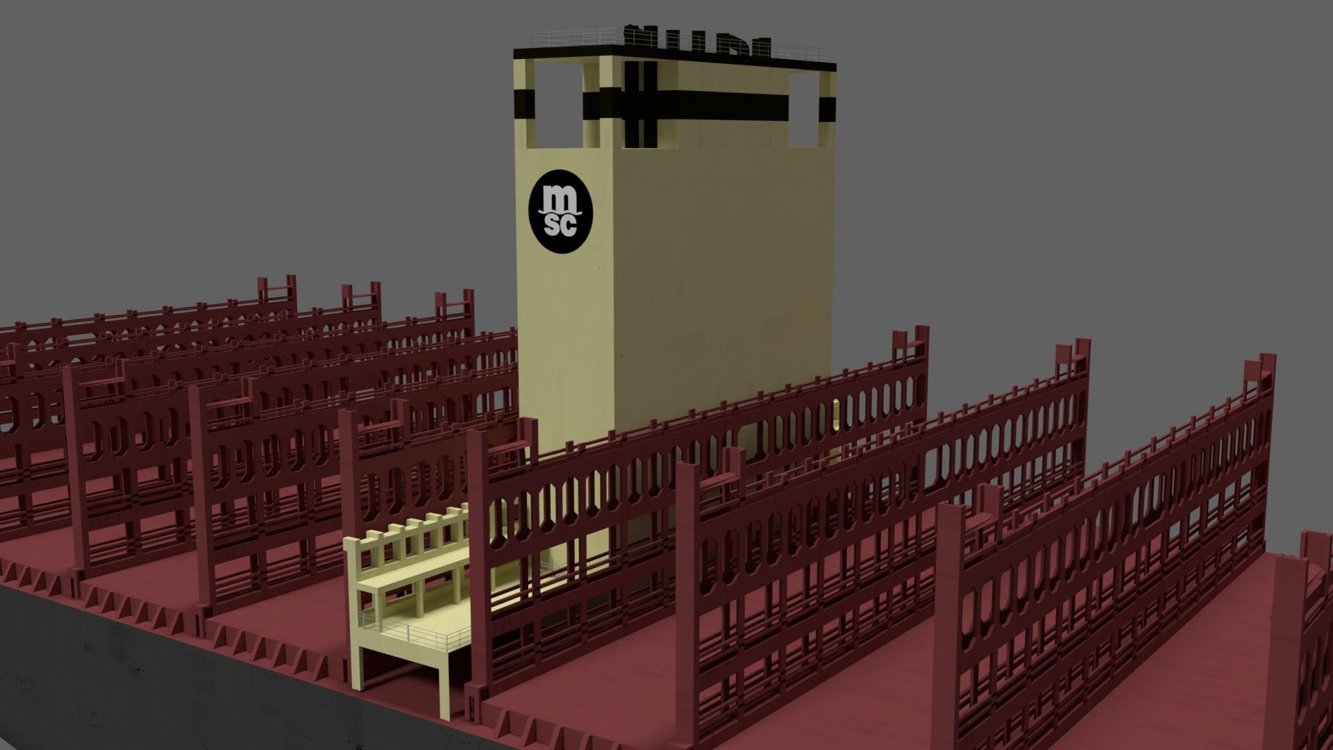 MSC Irina container ship lowpoly 3D model_7