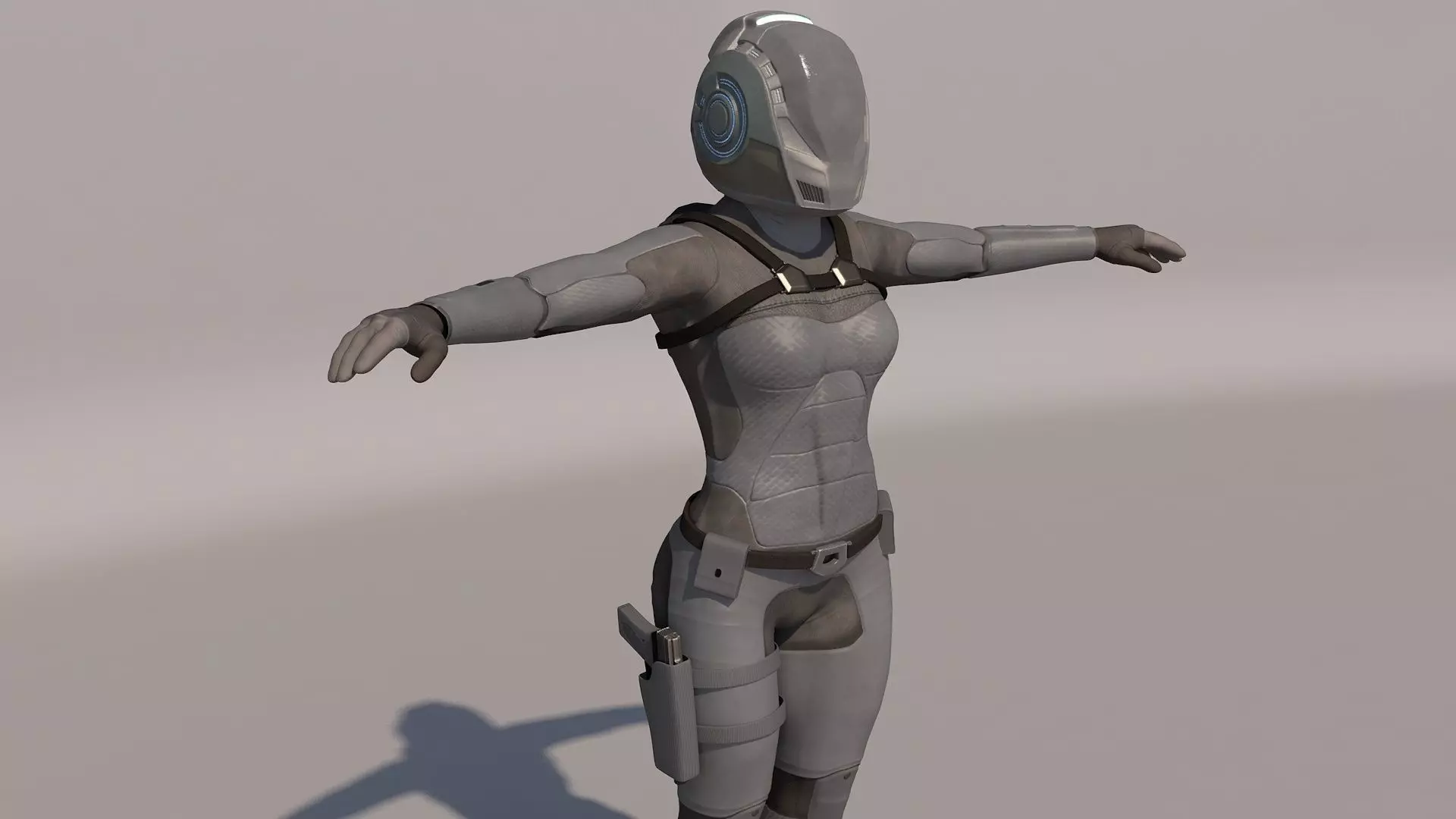 Sci-fi armor suit 3D model_0