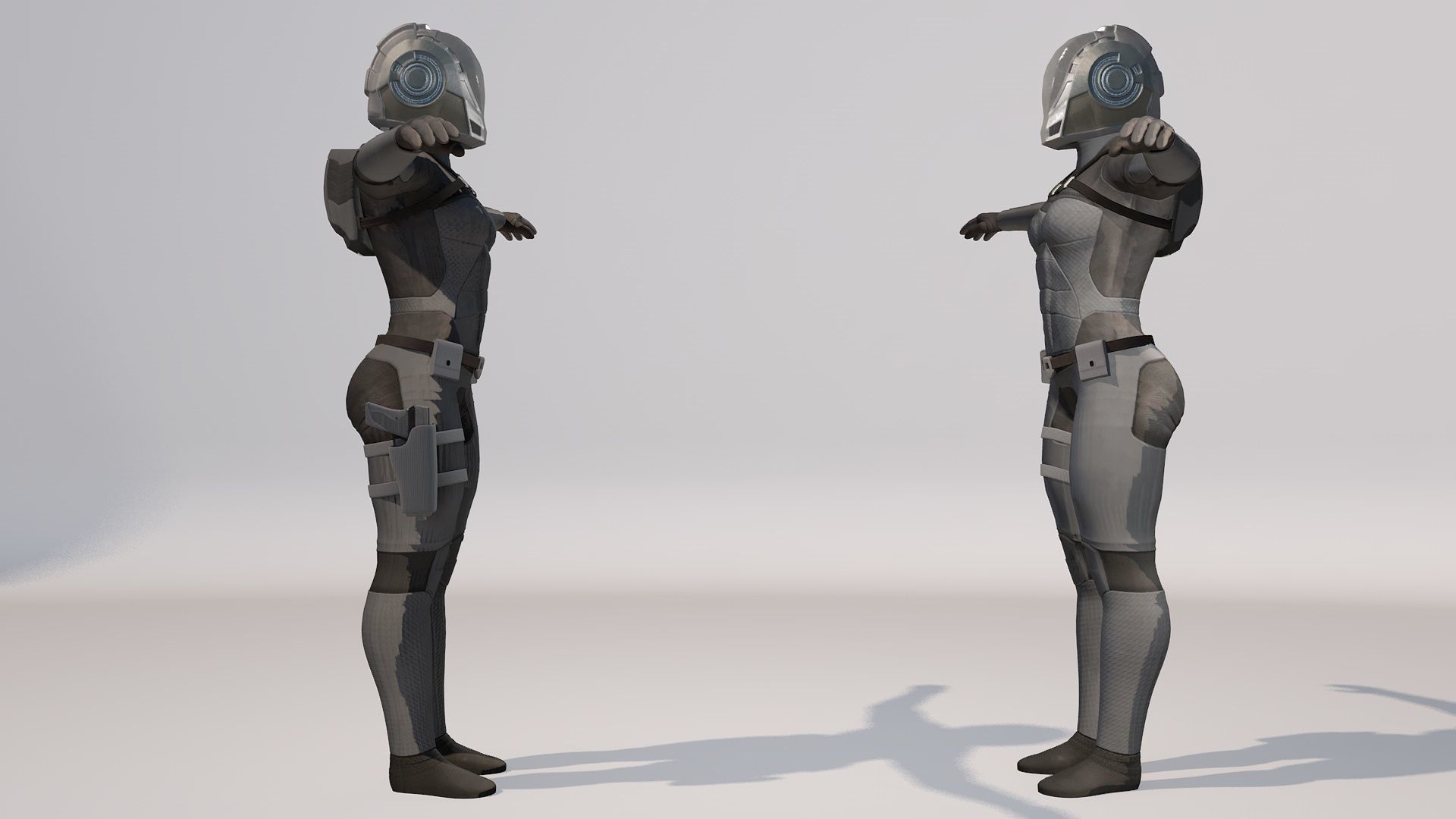 Sci-fi armor suit 3D model_3